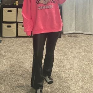 Kancan black leather pants